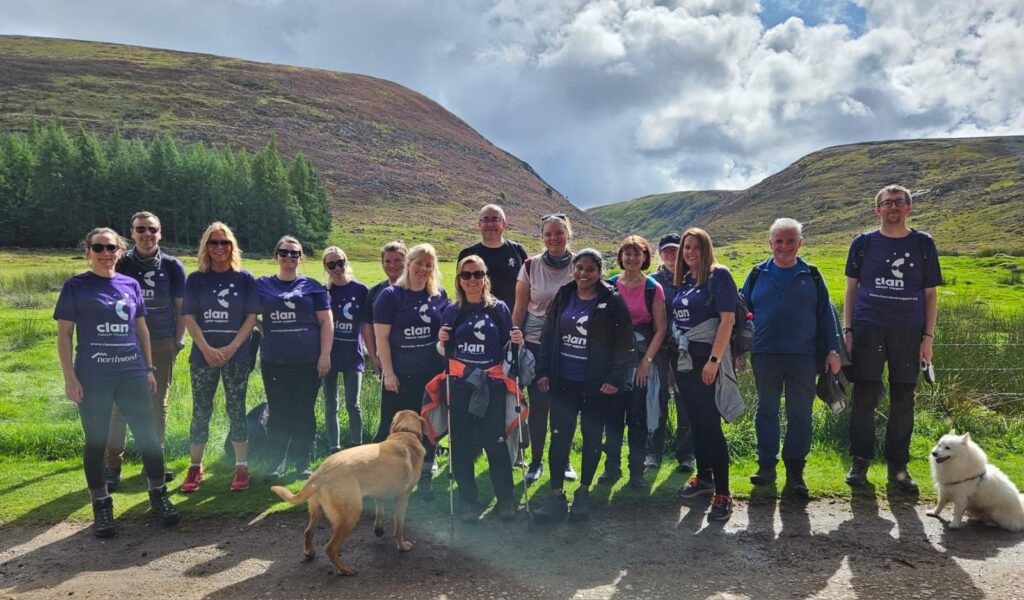 Group photo of the participants of a fundraising adventure.