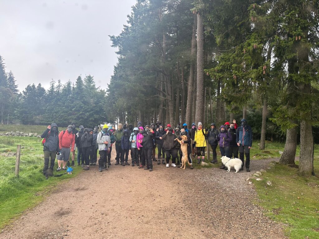 Group photo of the participants of a fundraising adventure.