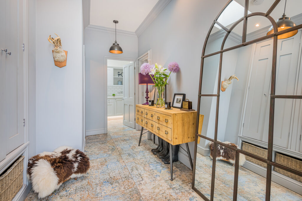 Modernized hallway interior.