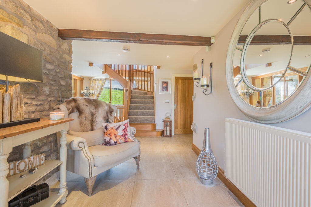 Stylish farm house hallway interior