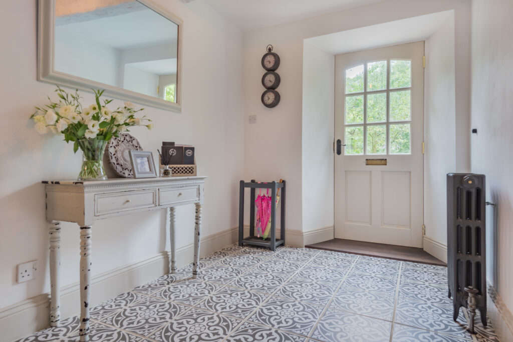 Vintage styled interior of a doorway in house for sale 