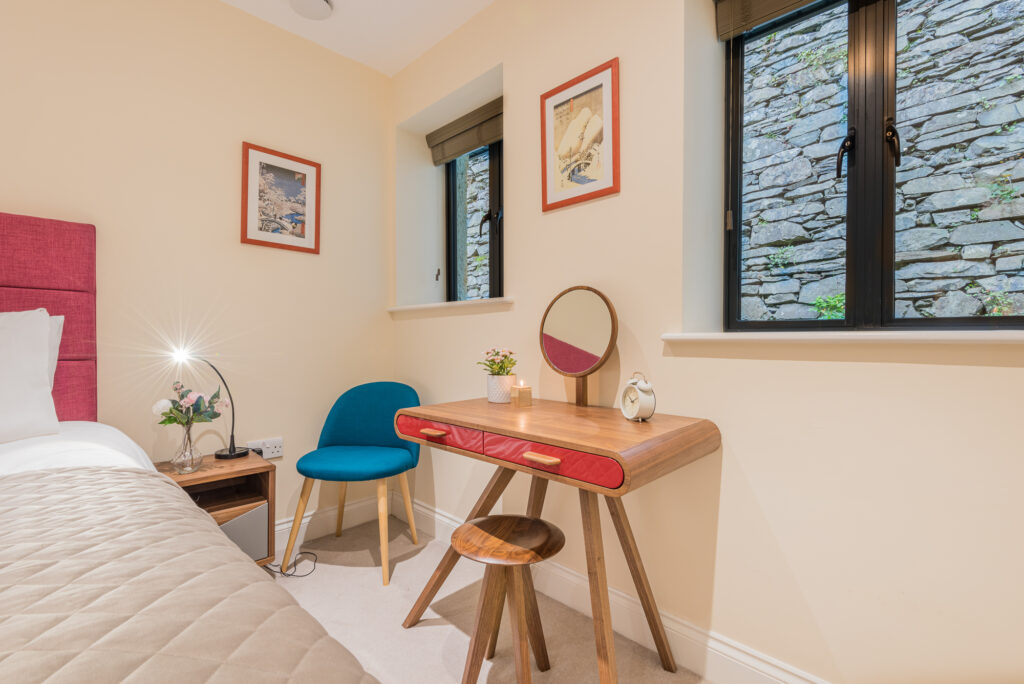 Bedroom corner with modern furniture 