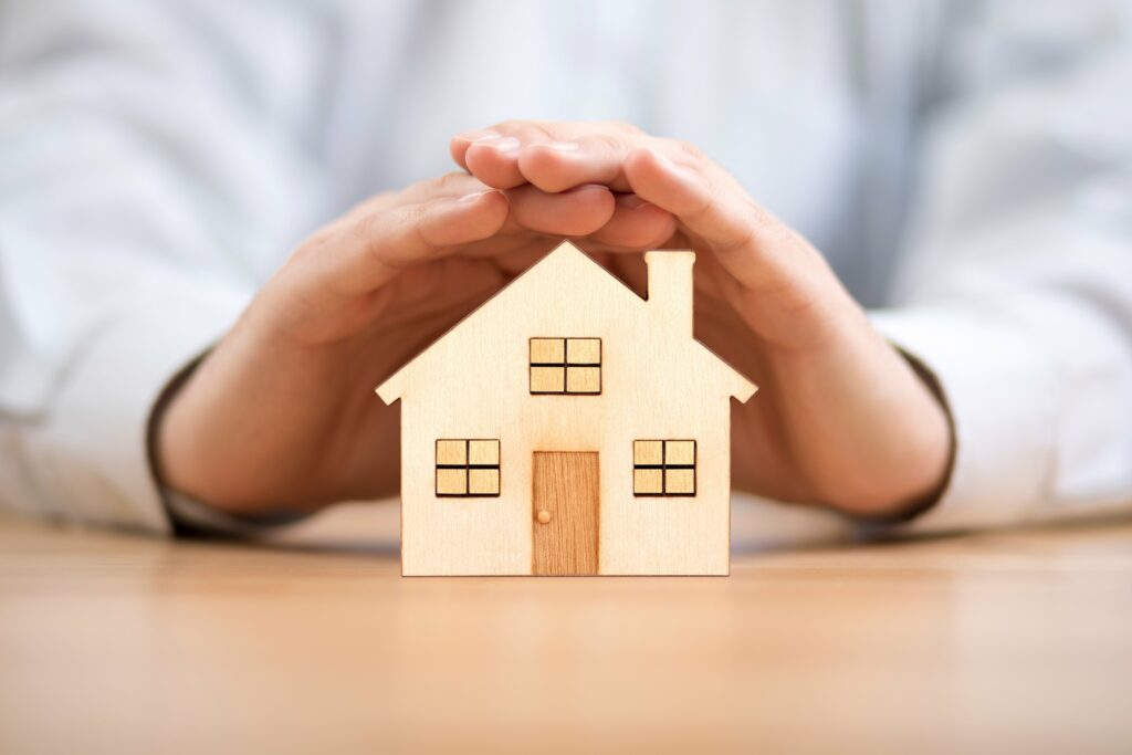 Hands Protecting Little House