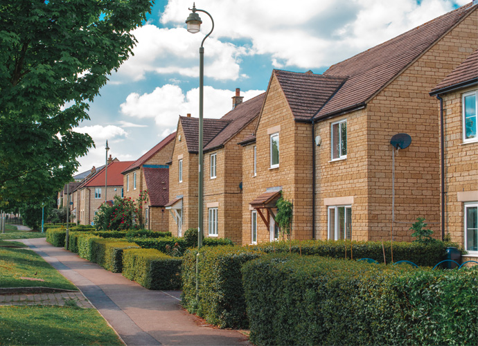 Side view of a residential properties.