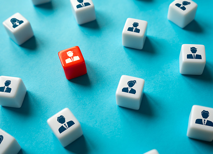 Dices on a blue background