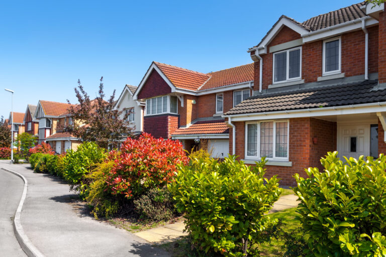 Row of modern suburban houses in Bristol neighbourhood, representing high-demand homes in the £314k price range