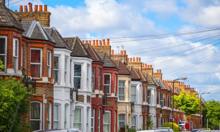 Traditional terraced homes in a popular residential area of Wrexham