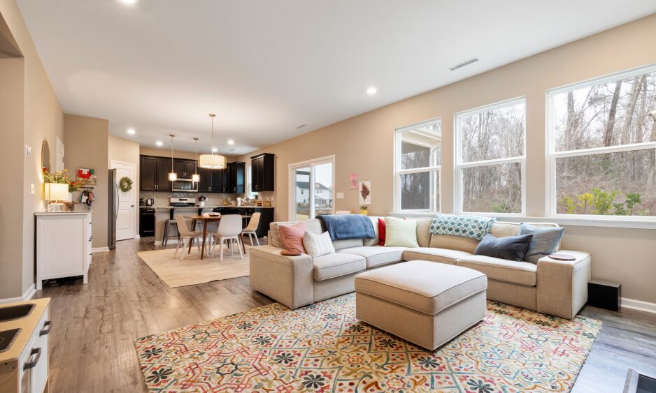Bright open-plan living room in a modern home, representing fast-moving LL12 property demand in Wrexham.
