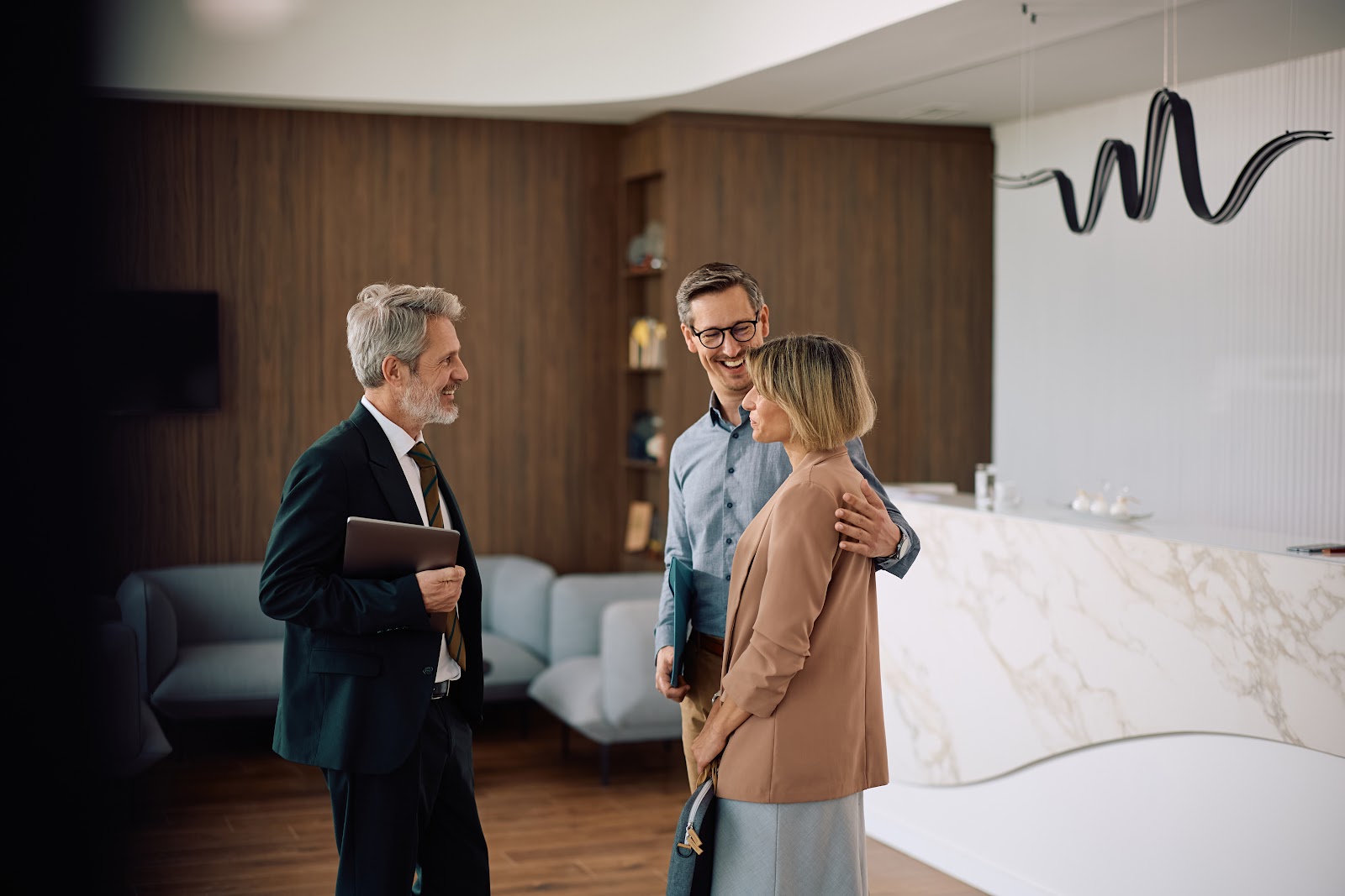 Buyers viewing a family home in Dringhouses, York