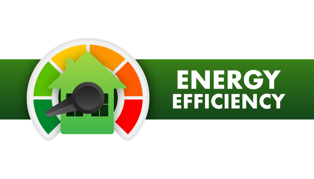 Energy efficiency chart concept.